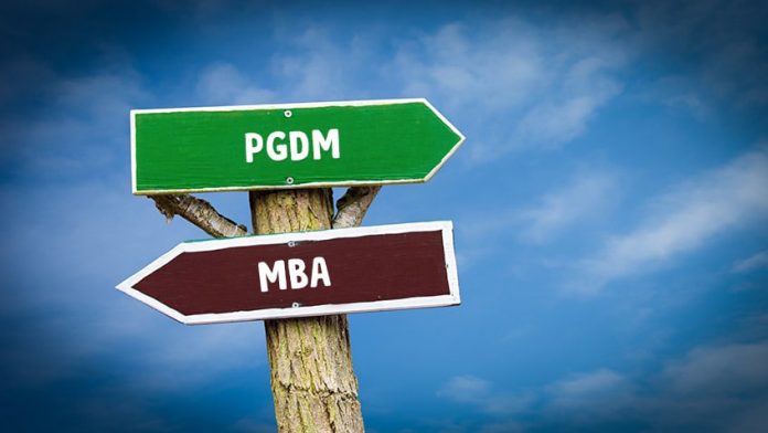 Difference between pgdm and mba
